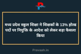 Madhya Pradesh School Education took a big decision regarding the order of appointment of teachers on 13% hold posts